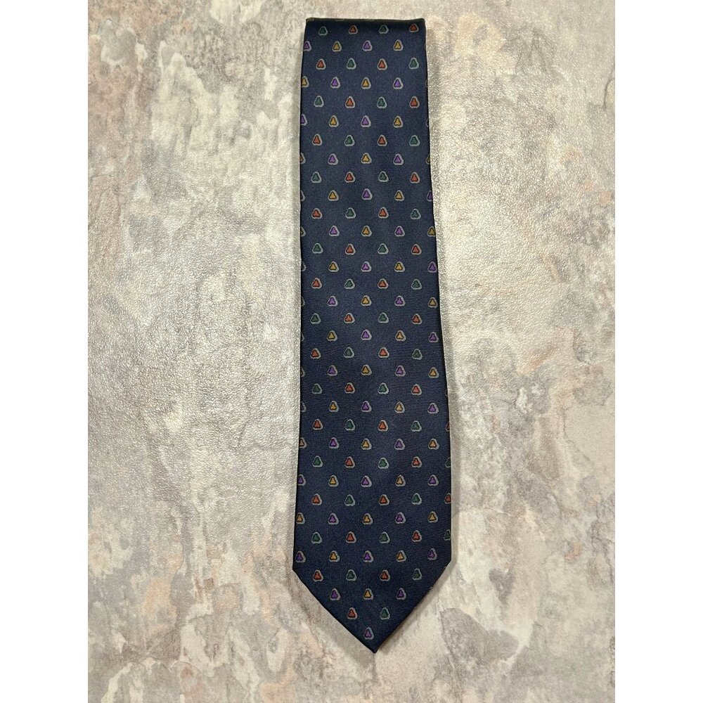 Bill Blass Men's Multicolor Print Silk Necktie in Blue